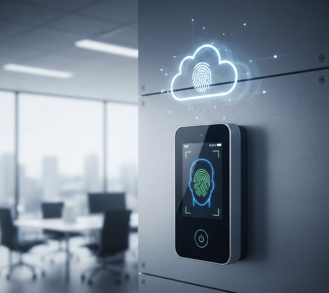 Dispositivo biométrico de control de acceso en oficina